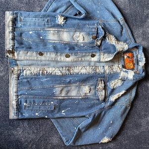 Rolling Paper distressed jean jacket